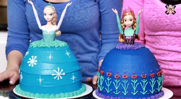 frozen princess ella and anna cake