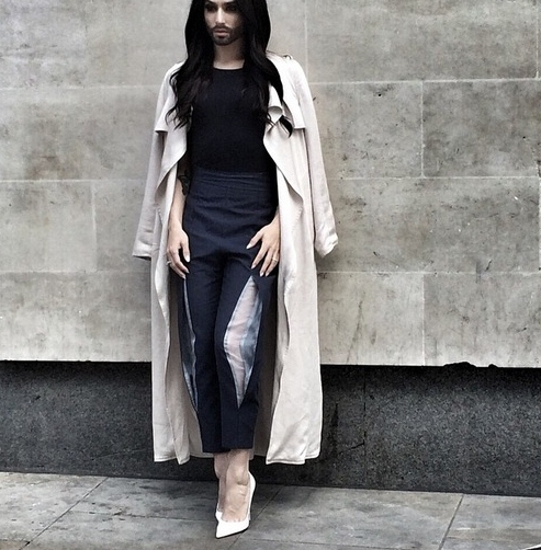 conchita wurst instagram trench coat