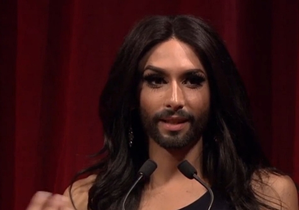 Conchita Wurst Wins ‘Greatest Moment of the Year’ at Attitude Awards (Video)