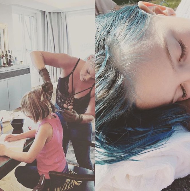 Pink trolls ‘parent police’ with Instagram photo dying daughter’s hair blue — you go, girl!