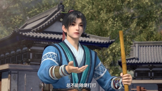 Martial Peak, EP 9 stills show Yang Kai being challenged to a fight by Li Yuntian