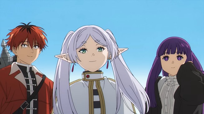 Frieren: Beyond Journey’s End 2 character visuals for Frieren, Fern, and Stark drop